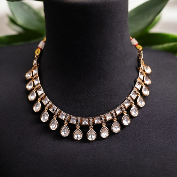 Crystal Droplet Kundan Necklace