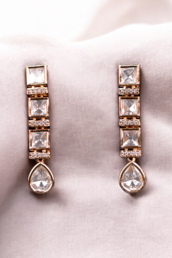 Crystal Droplet Kundan Necklace - Image 2