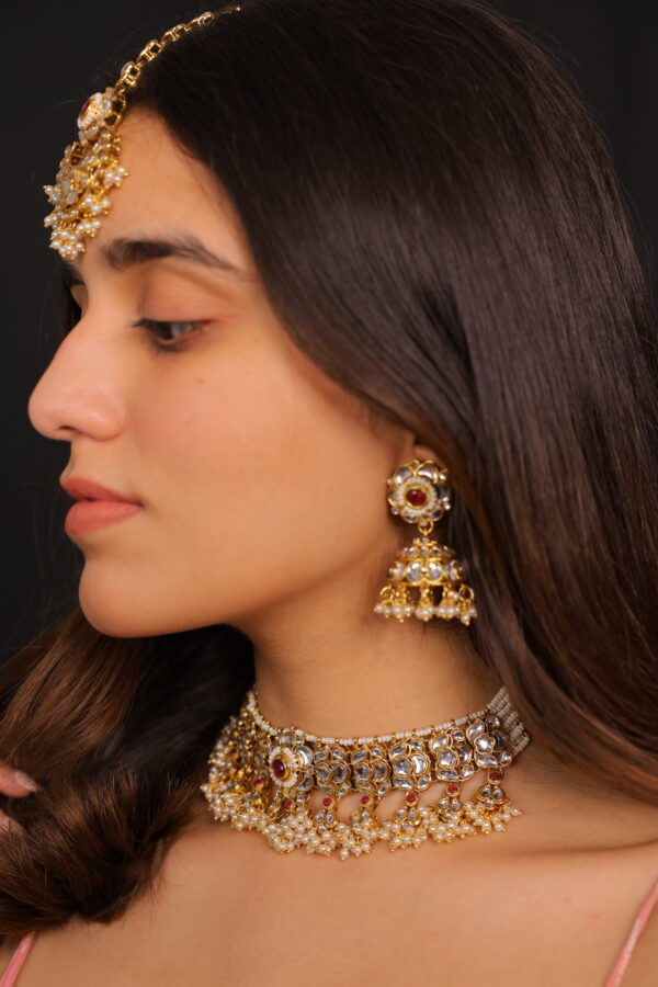 Elegant Ruby Short Choker Set - Image 3