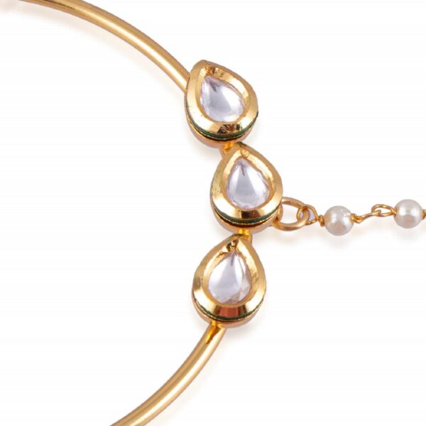 Classic 3 Leaf Kundan Nath - Image 3