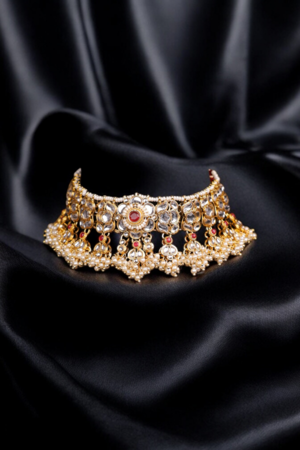 Elegant Ruby Short Choker Set
