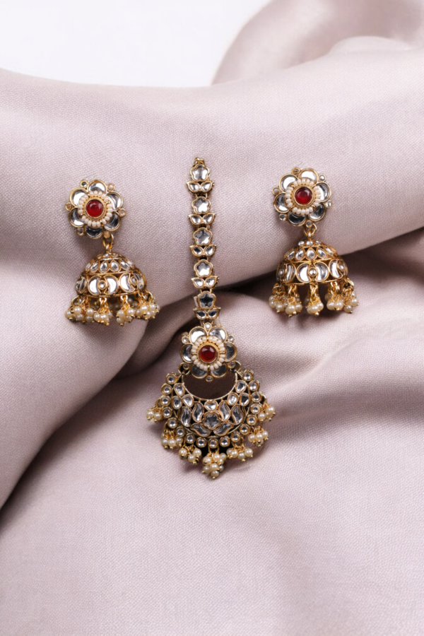 Elegant Ruby Short Choker Set - Image 2