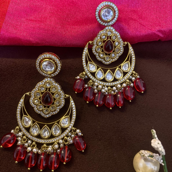 Ruby Elegance Chandbali Earrings - Image 2