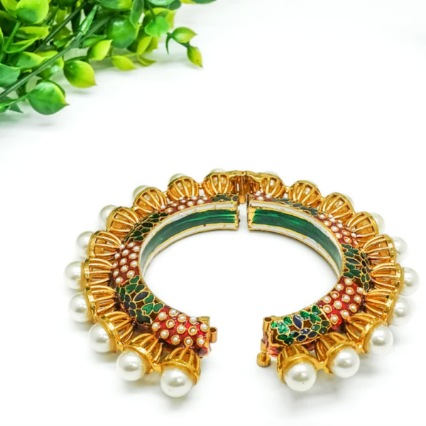 Royal Meenakari Pearl Kada - Set of 1