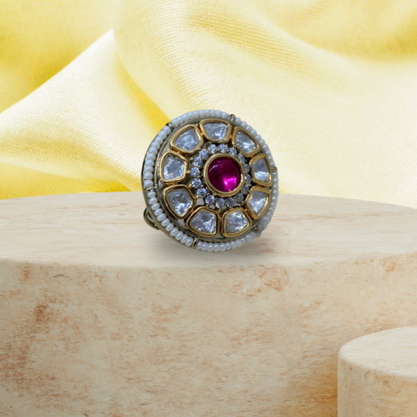 Ruby Stone Kundan Ring