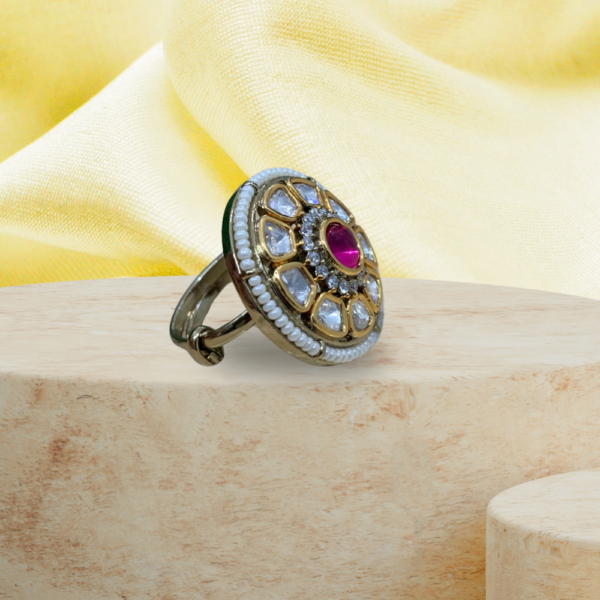 Ruby Stone Kundan Ring - Image 2