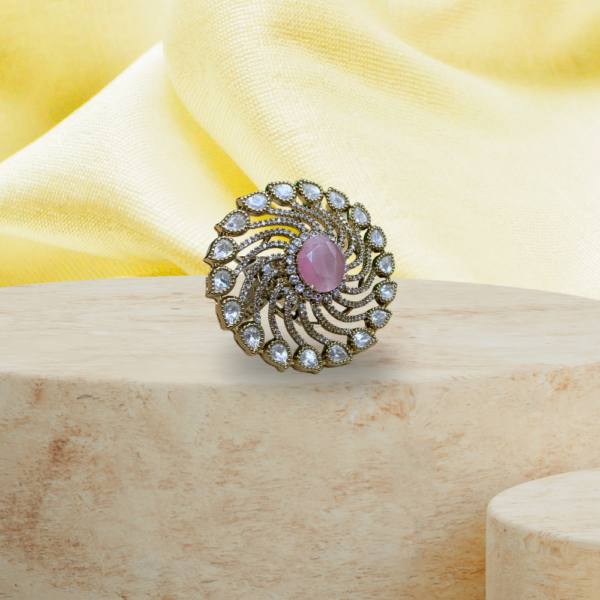 Rose Swirl Polki Ring