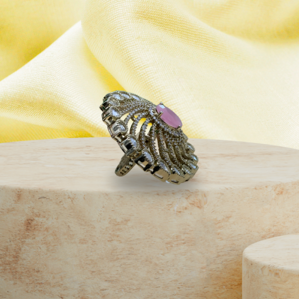 Rose Swirl Polki Ring - Image 2