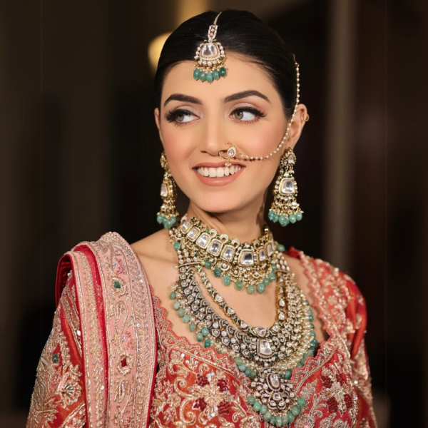 Green Polki & Kundan Bridal Set