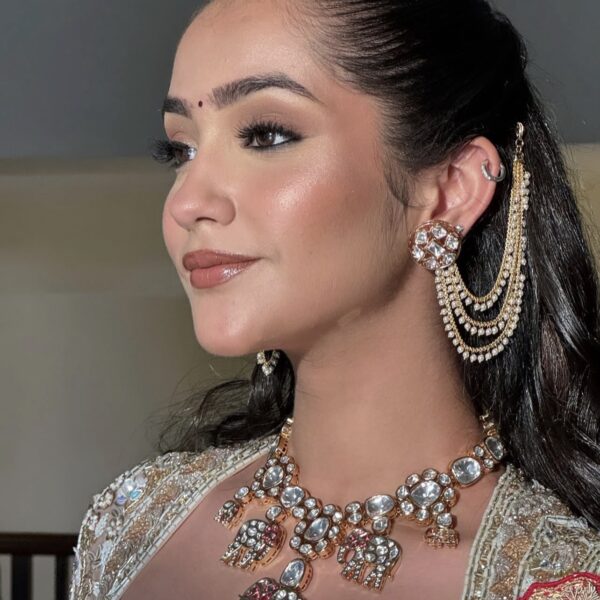 Elegant Kundan Necklace & Earrings Set