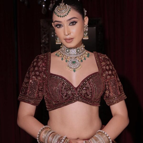 Royal Bridal Kundan Choker Set with Green Drops | Chinar Jewels