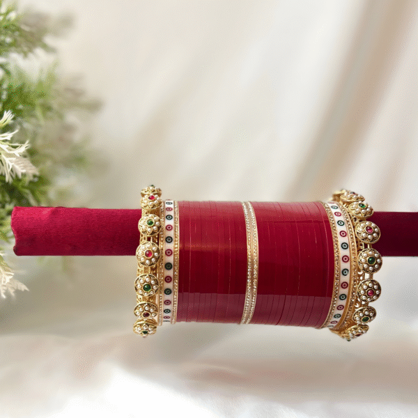 Bridal Chuda Set with Pacheli Product image Chinar Jewels