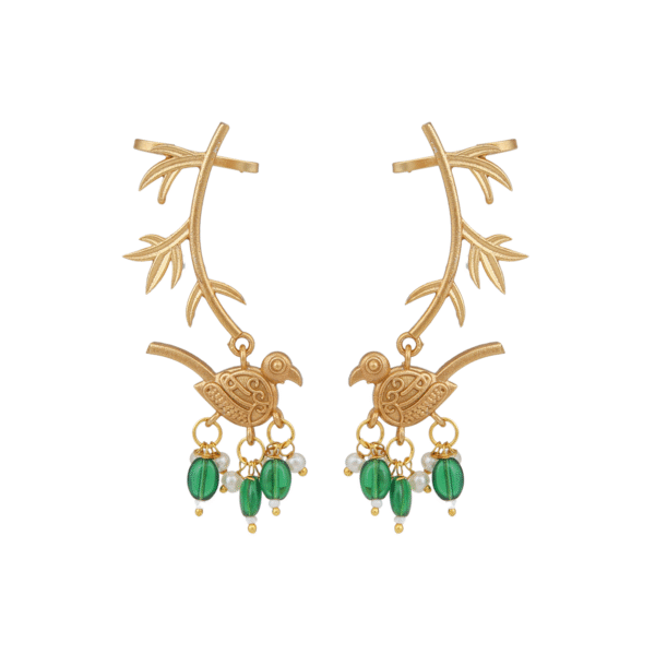 Gold Finish Ear cuff The Product image Chinar Jewels