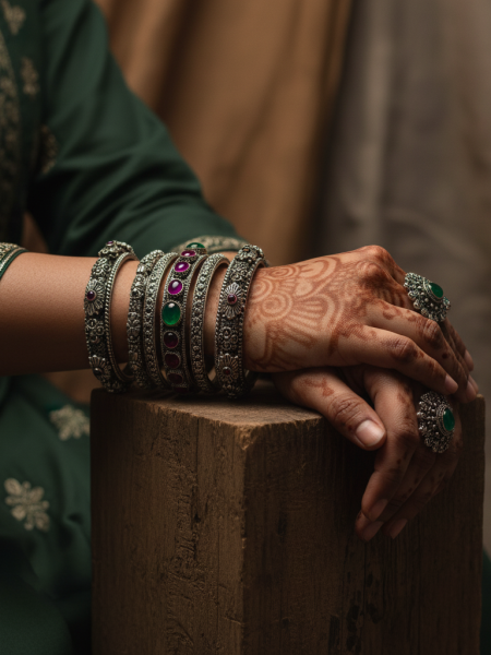 Buy Trending Oxidised Bangles | Chinar Jewels | Art of Layering Jewellery